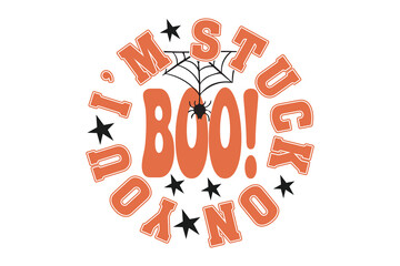 Boo I’m Stuck on You EPS Halloween T-shirt Design