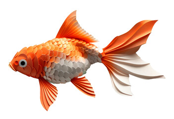 Cute handmade papercut of golden fish