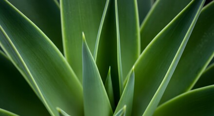 Obraz premium Close-up of Lush Green Agave Plant Leaves Nature's Abstract Art