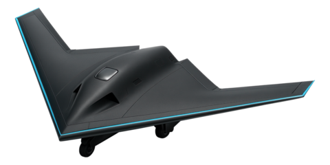 Stealth reconnaissance drone with angular surfaces and radar-absorbing material