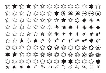 Collection of Star Icons Outlined, Filled, and Varied Styles vector pack 