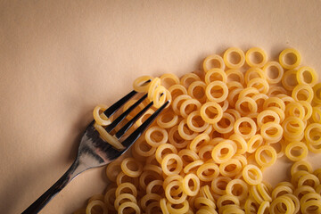 noodles on a solid color background, eat, noodles, cooking, top view, flat lay