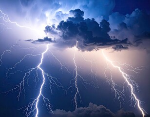 Dramatic storm clouds and lightning