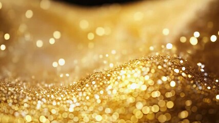 Golden glitter texture creating shimmering festive background - Powered by Adobe