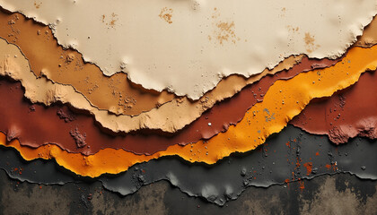 Abstract image showcasing layered, multicolored terrain with a gradient of earthy tones and textures. - Generic AI Image