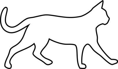 Vector outline of cat icon for animal branding, minimalist web design, and product prints.