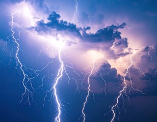 Dramatic storm clouds with lightning