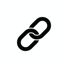 Obraz premium Black Chain Link Symbol on White Background connection