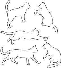 Simple and elegant black cat outline vector icon set, loved by pet owners and designers alike.