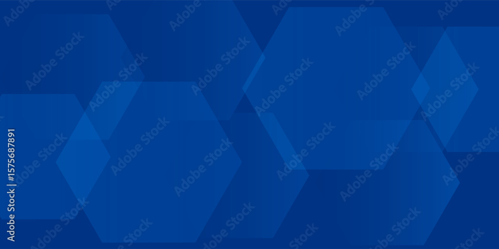 Poster modern abstract blue background with glowing geometric lines. blue gradient hexagon shape design.