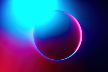 A blue and red circle with a purple border