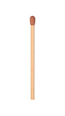 Single matchstick close up macro shot on black background for fire safety and camping equipment needs on transparent background