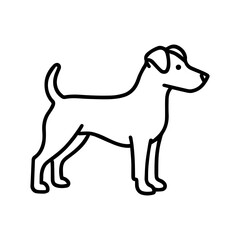 line icon Jack Russell Terrier dog vector on white background
Vector icon of dog breed on white background