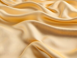 Fototapeta premium Luxurious Golden Silk Fabric Drapes Abstract Background