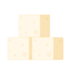White Tofu vector. Tofu cartoon style isolated on white background. Vegetarian nutrition, healthy food.
