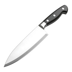 3D silver kitchen knife icon isolated on transparent background. PNG