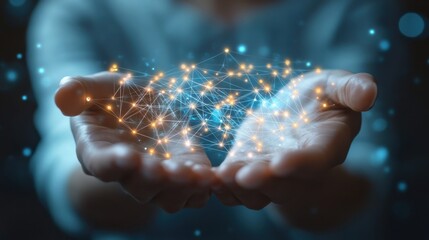 Innovative technology interaction digital space visual content futuristic environment close-up view connectivity concept