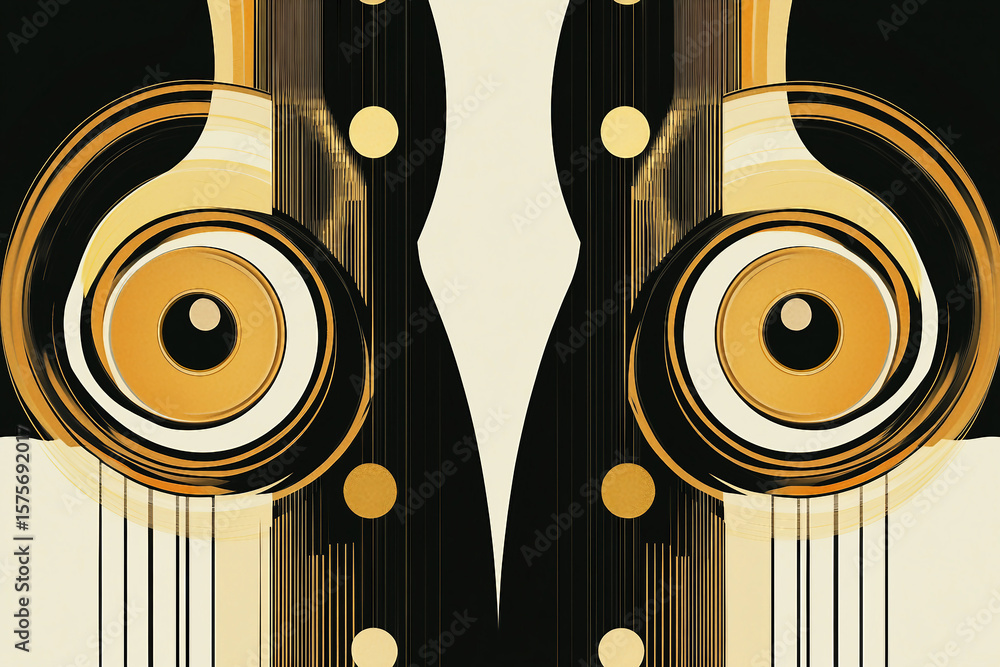 Poster vibrant and dynamic geometric shapes in a kaleidoscope of colors generative ai