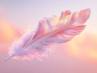 Softness in motion. Abstract bird feathers floating. Freedom. 