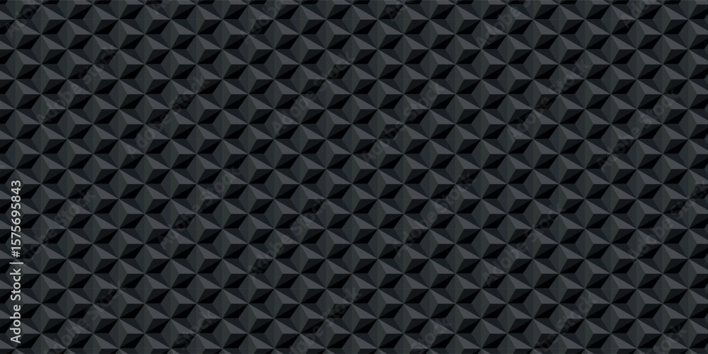 Poster triangular abstract geometric black background of triangular volumetric elements of different random