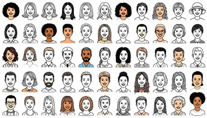 Diverse faces, various hairstyles (1)
