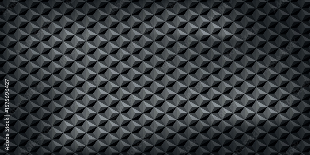Poster modern triangular abstract geometric black background of triangular volumetric elements of different