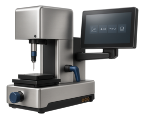 Automated surface roughness measuring station with a motorized X-Y stage and computer interface for a semiconductor fabrication facility