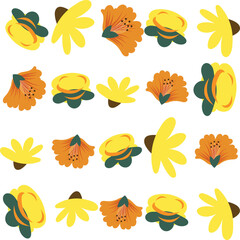 Florar Pattern. Abstract Floral Background Design with Artistic Botanical Elements