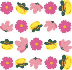 Florar Pattern. Abstract Floral Background Design with Artistic Botanical Elements