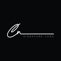 CN Handwritten initial letter, CN simple signature vector CN logo , CN beauty logo , CN photography letter logo design.