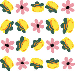 Florar Pattern. Abstract Floral Background Design with Artistic Botanical Elements