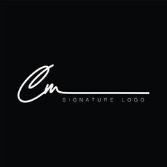 CM Handwritten initial letter, CM simple signature vector CM logo , CM beauty logo , CM photography letter logo design.