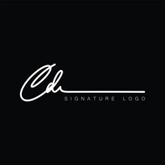 CD Handwritten initial letter, CD simple signature vector CD logo , CD beauty logo , CD photography letter logo design.