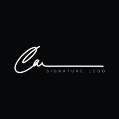 CA Handwritten initial letter, CA simple signature vector CA logo , CA beauty logo , CA photography letter logo design.