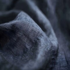Closeup Dark Gray Linen Fabric Texture Background