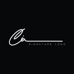 CI Handwritten initial letter, CI simple signature vector CI logo , CI beauty logo , CI photography letter logo design.