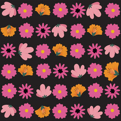 Florar Pattern. Abstract Floral Background Design with Artistic Botanical Elements