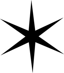 Six-Pointed Star Hexagram Symbol in Black and White