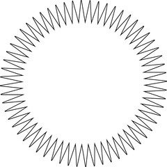 Black spiral frame vector, used in design, architecture, and illustration to create dynamic and decorative layouts.