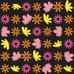 Florar Pattern. Abstract Floral Background Design with Artistic Botanical Elements