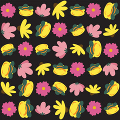 Florar Pattern. Abstract Floral Background Design with Artistic Botanical Elements