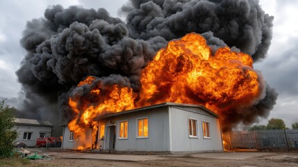 Building fire outdoor