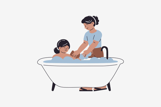 Illustration of Elderly Care Shower