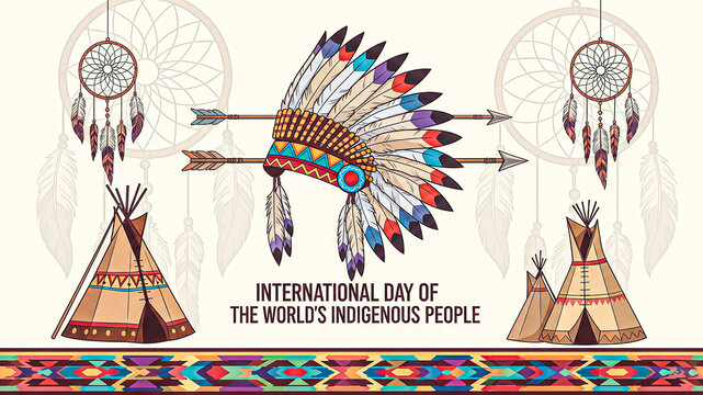 Vibrant Native American Headdress, Teepees, Dreamcatchers: Indigenous Peoples' Day Celebration