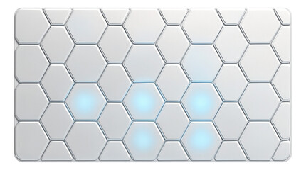Naklejka premium Smooth ceramic-like surface with interactive touch-sensitive hexagons.