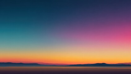 Gradient Sky Over Mountain Range at Dusk, Representing Tranquility and Environmental Awareness for Travel and Tourism Campaigns : Generative AI