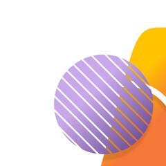 Abstract Forms: Lilac Stripes, Orange and Yellow Gradient Shapes on White.
