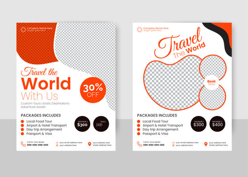 Modern creative flyer template vector design for modern travel agency