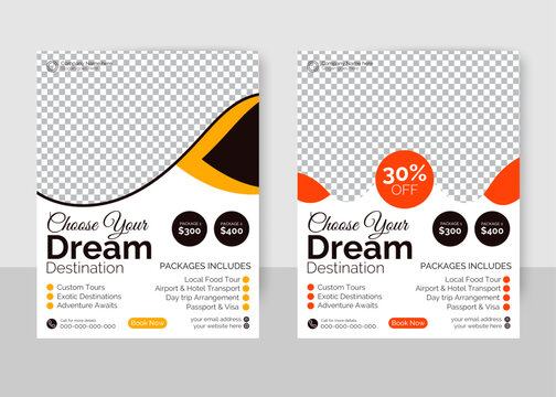 Letter size Travel Agency Flyer template Design for travel agency growth