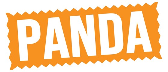 PANDA text written on orange stamp sign.